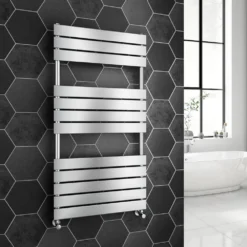Brenton Avezzano Chrome Flat Panel Heated Towel Rail - 1200 X 600mm