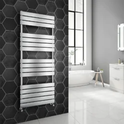 Brenton Avezzano Chrome Flat Panel Heated Towel Rail - 1600 X 600mm