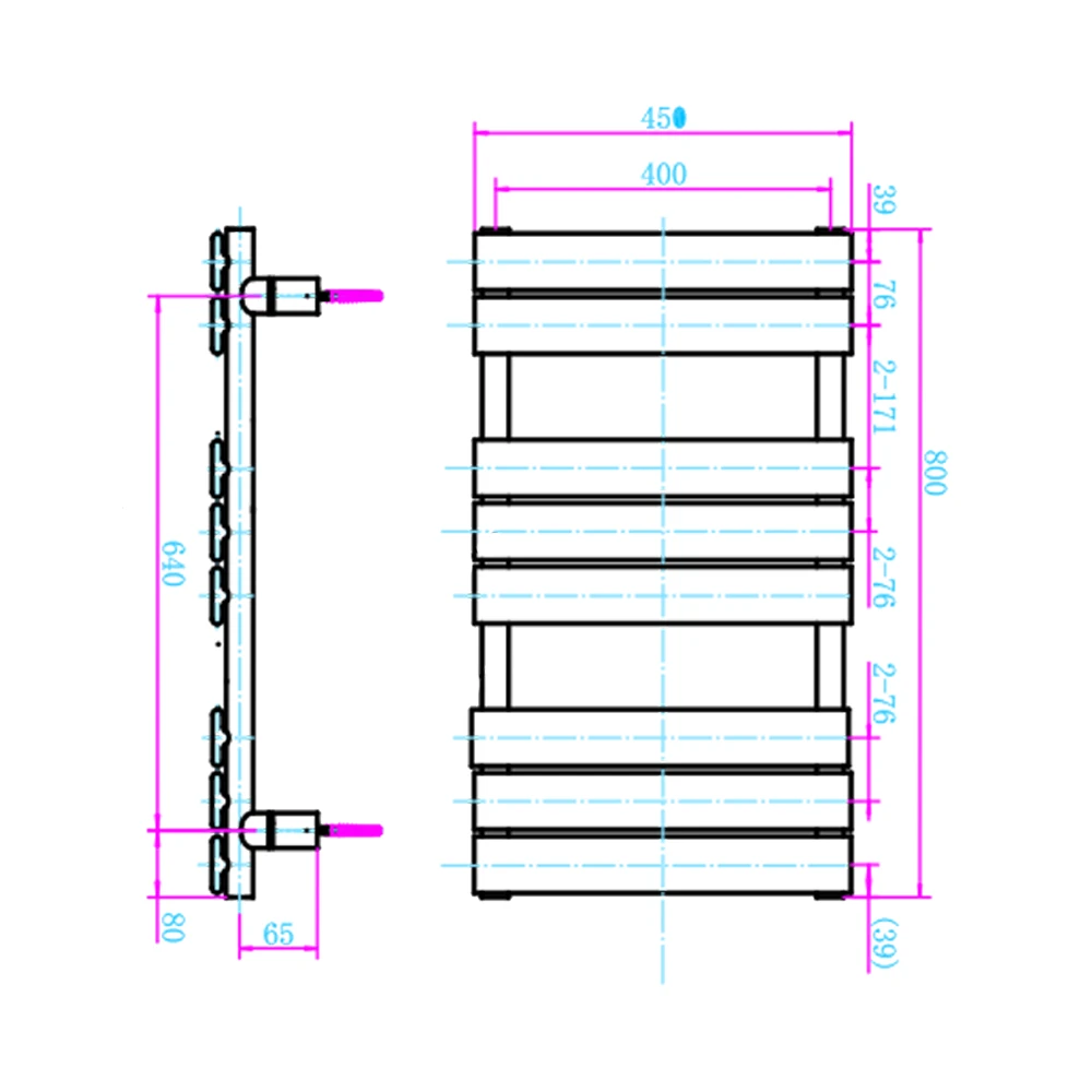 Brenton Avezzano Matt Anthracite Flat Panel Heated Towel Rail - 800 X 450mm 4 Brenton Avezzano Matt Anthracite Flat Panel Heated Towel Rail - 800 X 450mm - Image 4