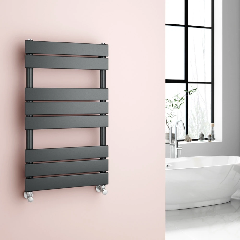 Brenton Avezzano Matt Anthracite Flat Panel Heated Towel Rail - 800 X 450mm 1 Brenton Avezzano Matt Anthracite Flat Panel Heated Towel Rail - 800 X 450mm