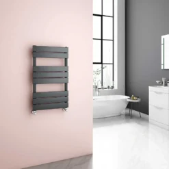 Brenton Avezzano Matt Anthracite Flat Panel Heated Towel Rail - 800 X 450mm 6 Brenton Avezzano Matt Anthracite Flat Panel Heated Towel Rail - 800 X 450mm -Vado Shop brenton avezzano grey flat panel rail 800x450 1