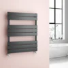 Brenton Avezzano Matt Anthracite Flat Panel Heated Towel Rail - 800 X 600mm