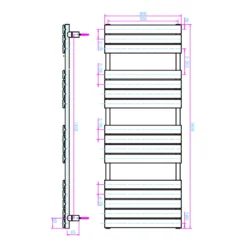 Brenton Avezzano Matt Anthracite Flat Panel Heated Towel Rail - 1600 X 600mm -Vado Shop brenton avezzano panel heated rail 1600x600mm tech5B15D