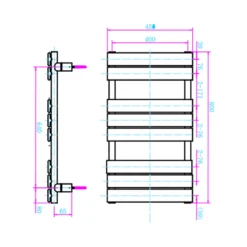 Brenton Avezzano Chrome Flat Panel Heated Towel Rail - 800 X 450mm -Vado Shop brenton avezzano panel heated rail 800x450mm tech5B25D