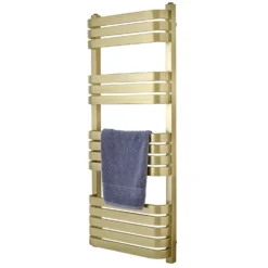 Brenton Brushed Brass Heated Towel Rail - 1200 X 500mm -Vado Shop brenton brushed brass heated towel rail 1200x500 cutout scaled