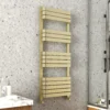 Brenton Brushed Brass Heated Towel Rail - 1200 X 500mm