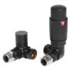 Brenton Thermostatic Angled Radiator Valves - Black