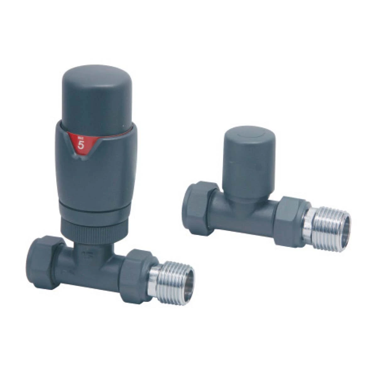 Brenton Designer Straight Thermostatic Radiator Valves - Anthracite 1 Brenton Designer Straight Thermostatic Radiator Valves - Anthracite
