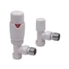 Brenton Designer Angled Thermostatic Radiator Valves - White