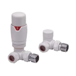 Brenton Designer Corner Thermostatic Radiator Valves - White