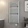 Brenton Helios Electric Straight Square Chrome Heated Towel Rail - 1110 X 500mm