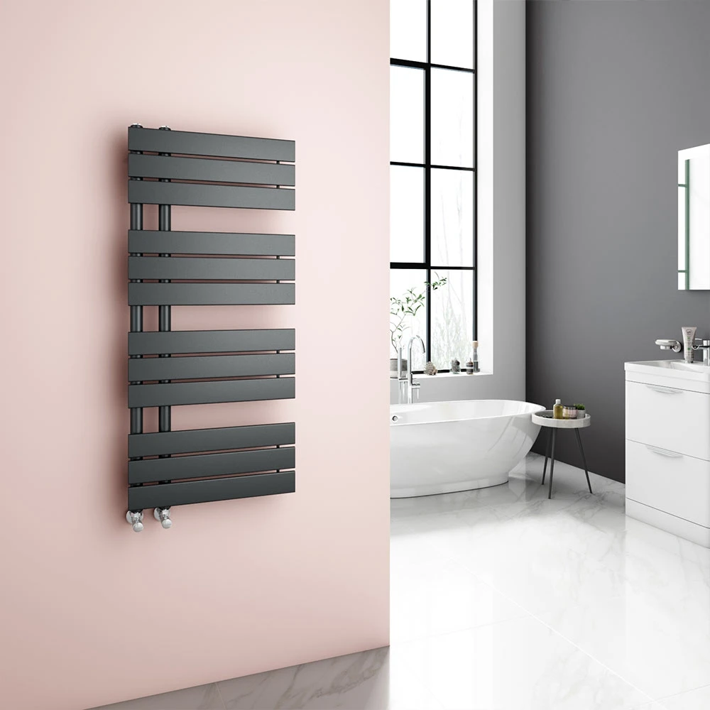 Brenton Fontana Anthracite Flat Panel Offset Heated Towel Rail - 1126 X 500mm 3 Brenton Fontana Anthracite Flat Panel Offset Heated Towel Rail - 1126 X 500mm - Image 3