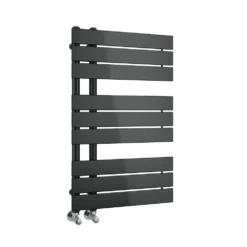 Brenton Fontana Anthracite Flat Panel Offset Heated Towel Rail - 824 X 500mm -Vado Shop brenton fontana grey panel offset heated rail