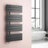Brenton Fontana Anthracite Flat Panel Offset Heated Towel Rail - 1126 X 500mm
