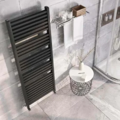 Brenton Pagosa Anthracite Heated Towel Rail - Double Layer Design - 1600 X 550mm