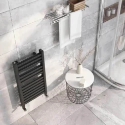 Brenton Pagosa Anthracite Heated Towel Rail - Double Layer Design - 800 X 400mm