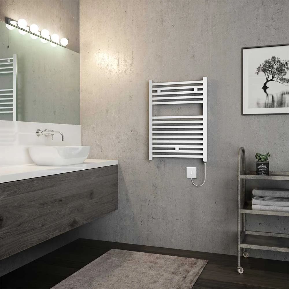 Brenton Helios Electric Straight Square Chrome Heated Towel Rail - 690 X 500mm 2 Brenton Helios Electric Straight Square Chrome Heated Towel Rail - 690 X 500mm - Image 2