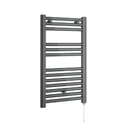 Brenton Hestia Electric Straight Anthracite Heated Towel Rail - 720 X 400mm -Vado Shop brenton hestia anthracite electric rail 720x400mm