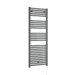 Brenton Hestia Electric Straight Anthracite Heated Towel Rail - 1375 X 480mm -Vado Shop brenton hestia grey electric towel rail 1375x480mm