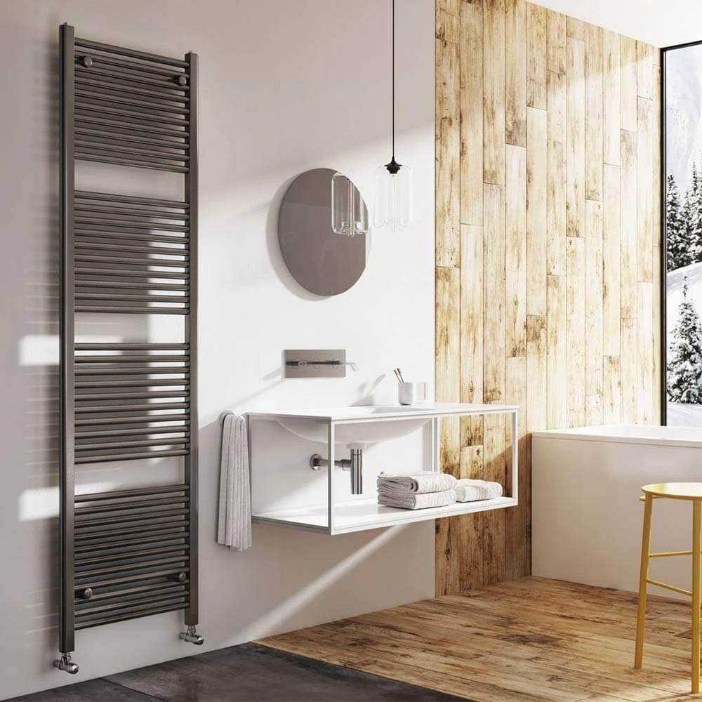 Brenton Nerola Anthracite Heated Towel Rail - 1800 X 500mm 1 Brenton Nerola Anthracite Heated Towel Rail - 1800 X 500mm