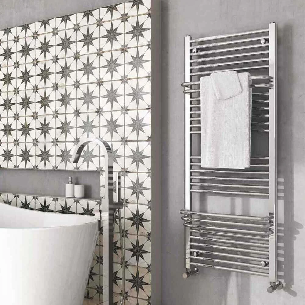 Brenton Osorno Chrome Heated Towel Rail - 1400 X 550mm 1 Brenton Osorno Chrome Heated Towel Rail - 1400 X 550mm