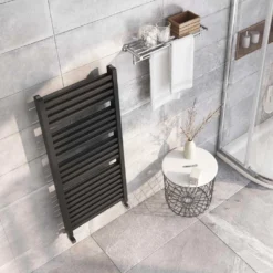 Brenton Pagosa Anthracite Heated Towel Rail - Double Layer Design - 1200 X 500mm
