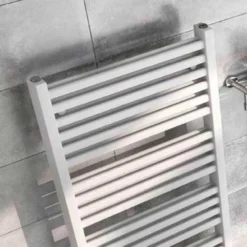 Brenton Pagosa White Heated Towel Rail - Double Layer Design - 1200 X 500mm -Vado Shop brenton pagosa white double layer heated rail 2