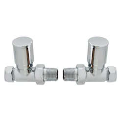 Brenton Chrome Round Straight Radiator Valves