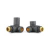 Brenton Round Corner Radiator Valves - Anthracite