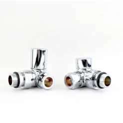 Brenton Round Corner Radiator Valve - Chrome