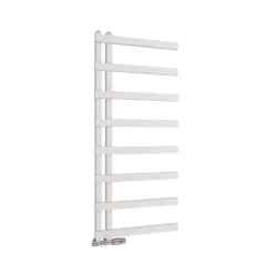 Brenton Steller Matt White Flat Panel Heated Towel Rail - 1150 X 500mm -Vado Shop brenton steller 1150x500mm white heated towel rail cutout