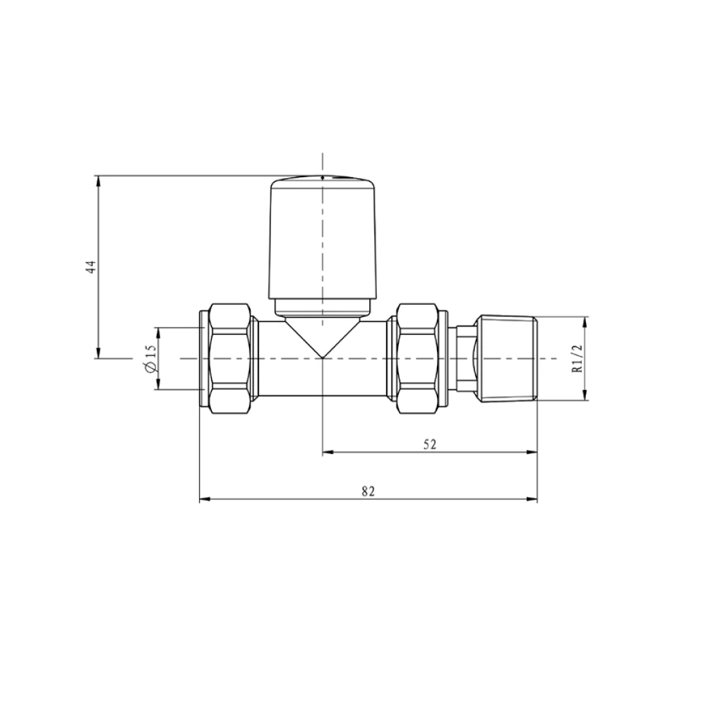 Brenton 15mm Straight Manual Radiator Valves - Brushed Brass 2 Brenton 15mm Straight Manual Radiator Valves - Brushed Brass - Image 2