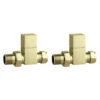 Brenton Straight Radiator Valves - Brushed Brass
