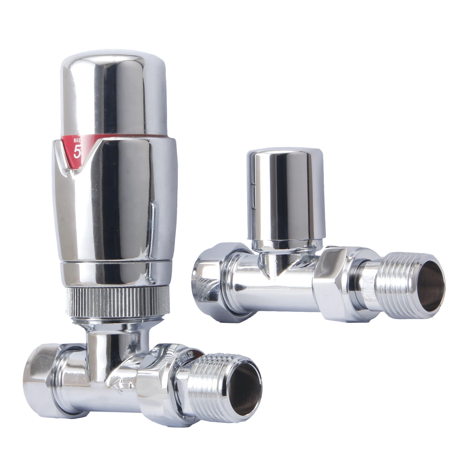 Brenton Thermostatic Straight Radiator Valves - Chrome 3 Brenton Thermostatic Straight Radiator Valves - Chrome - Image 3