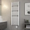 Brenton Hestia Electric Straight White Heated Towel Rail - 1375 X 480mm