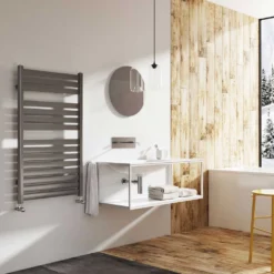 Brenton Suva Grey Metallic Heated Towel Rail - 1000 X 600mm