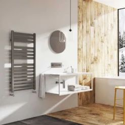 Brenton Suva Grey Metallic Heated Towel Rail - 1000 X 500mm