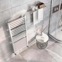 Brenton Pagosa White Heated Towel Rail - Double Layer Design - 1200 X 500mm