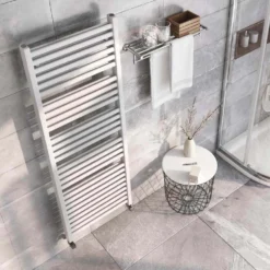 Brenton Pagosa White Heated Towel Rail - Double Layer Design - 1600 X 550mm