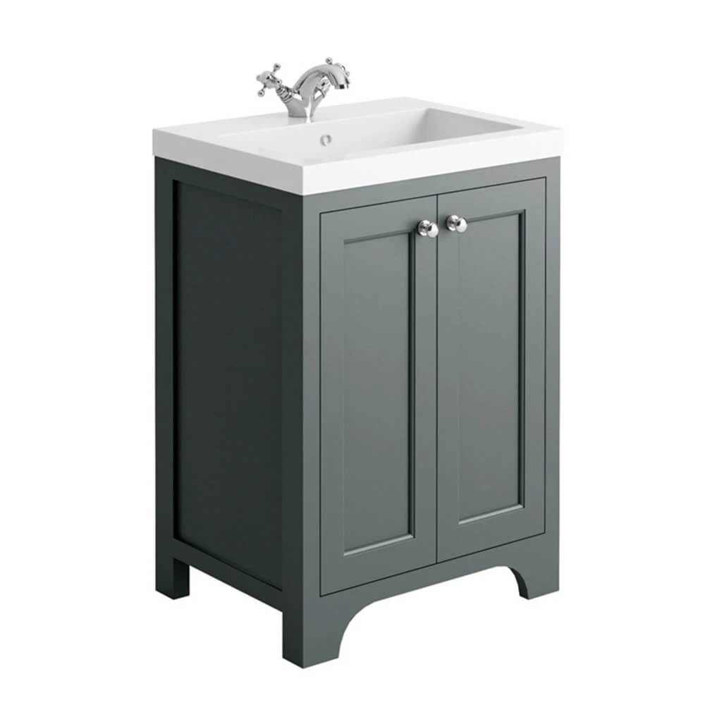 Butler & Rose Benedict 600mm Floorstanding Vanity Unit & Basin - Spa Grey 3 Butler & Rose Benedict 600mm Floorstanding Vanity Unit & Basin - Spa Grey - Image 3