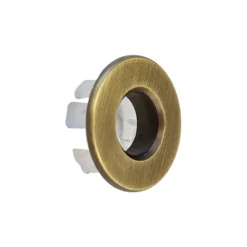 Emily 600mm Gloss White Floorstanding 2 Door Vanity Unit, Thin-Edged Basin, Brushed Brass Handles & Overflow 9 Emily 600mm Gloss White Floorstanding 2 Door Vanity Unit, Thin-Edged Basin, Brushed Brass Handles & Overflow -Vado Shop brushed brass overflow cover cutout 4