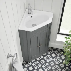 Butler & Rose Catherine Corner Cloakroom Traditional Vanity Unit - Matt Grey 10 Butler & Rose Catherine Corner Cloakroom Traditional Vanity Unit - Matt Grey -Vado Shop bulter rose catherine vanity unit corner 3 scaled