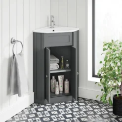 Butler & Rose Catherine Corner Cloakroom Traditional Vanity Unit - Matt Grey 11 Butler & Rose Catherine Corner Cloakroom Traditional Vanity Unit - Matt Grey -Vado Shop bulter rose catherine vanity unit corner 4 scaled