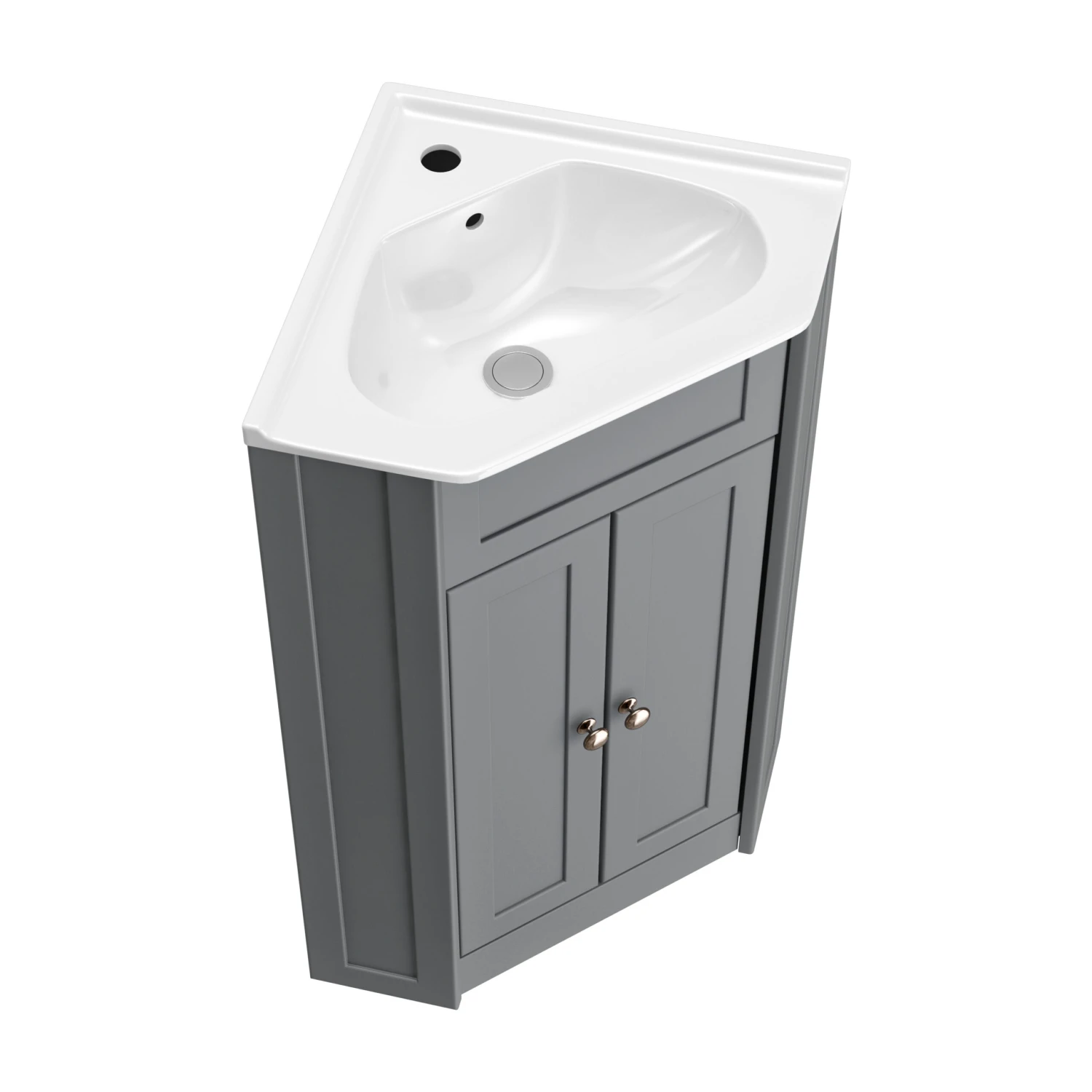 Butler & Rose Catherine Corner Cloakroom Traditional Vanity Unit - Matt Grey 6 Butler & Rose Catherine Corner Cloakroom Traditional Vanity Unit - Matt Grey - Image 6