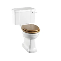 Burlington Rimless Close Coupled Toilet & Seat - Oak