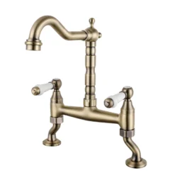 Butler & Rose Alba Traditional Kitchen Bridge Mixer - Antique Brass