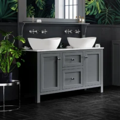Butler & Rose Audrey 1200mm Floorstanding Countertop Vanity Unit - Spa Grey