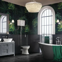 Butler & Rose Audrey Traditional High Level Toilet, Cistern & Flush Pipe Kit With Spa Grey Toilet Seat -Vado Shop butler and rose audrey high level toilet spa grey room set