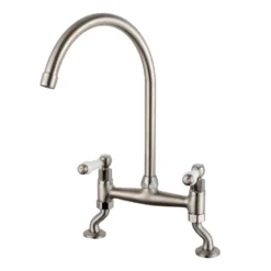 Butler & Rose Barbier Traditional Kitchen Bridge Mixer - Brushed Nickel