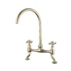 Butler & Rose Barbier Crosshead Kitchen Bridge Mixer Tap - Gold